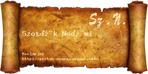 Szoták Noémi névjegykártya