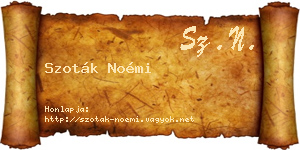 Szoták Noémi névjegykártya